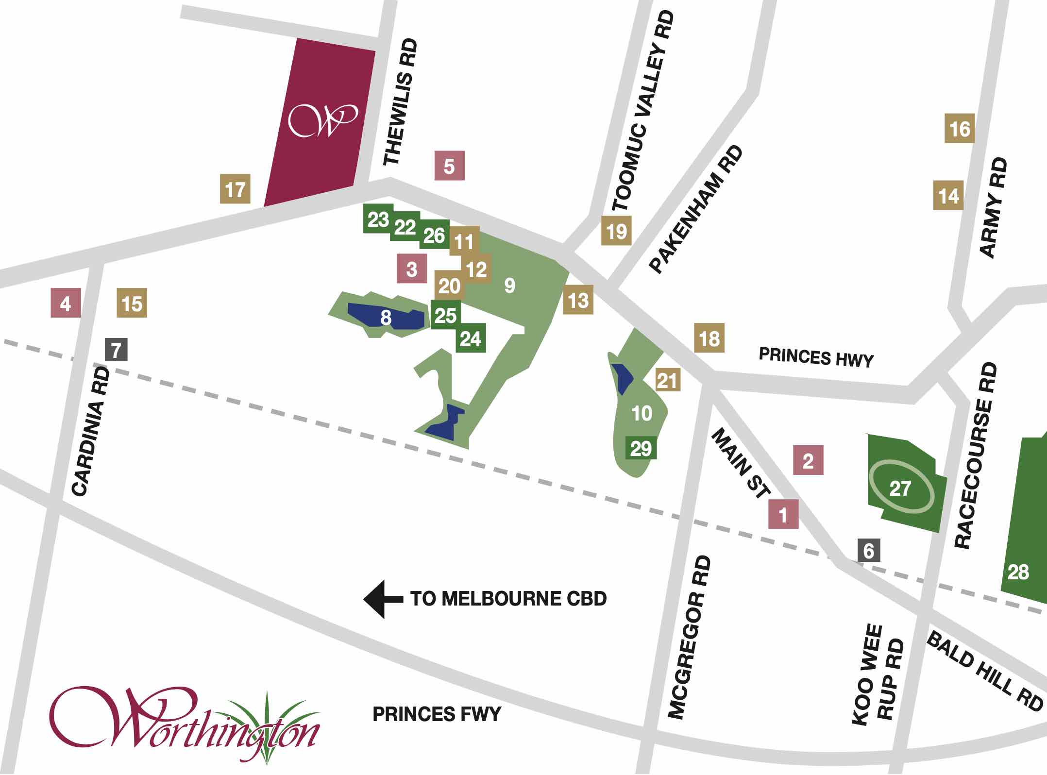 Worthington Estate - Pakenham Location map